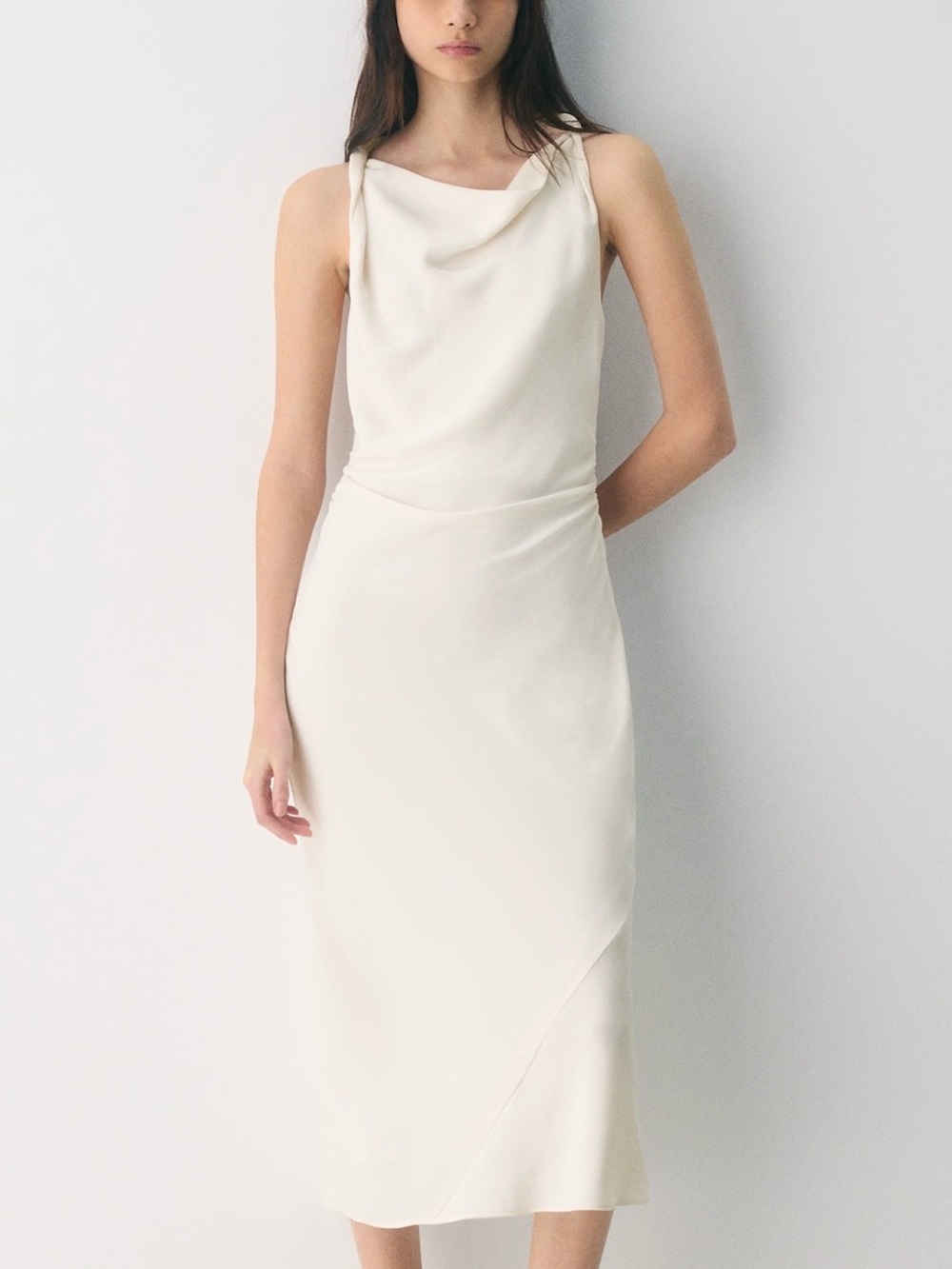 Aritzia Babaton Account Dress, Cowl Neck Maxi w/ Twist Shoulder Details, Size M